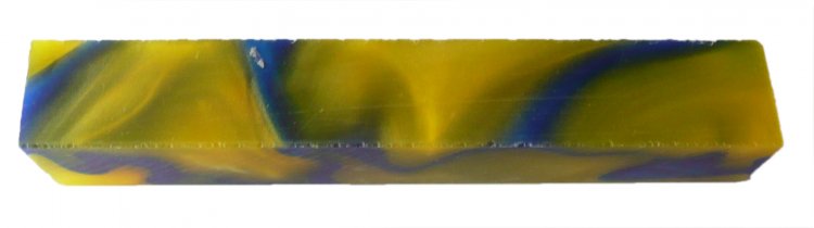 Acrylic Pen Blank 20 Yellow/Blue - Click Image to Close