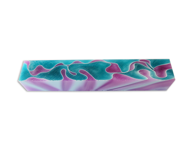 Acrylic Pen Blank 20 Aqua & Pink - Click Image to Close