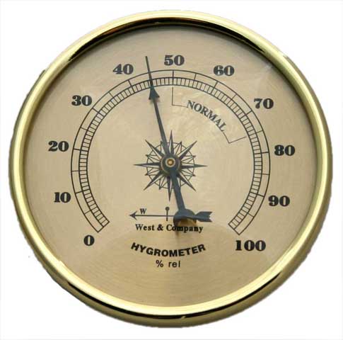 70mm Hygrometer Gold - Click Image to Close